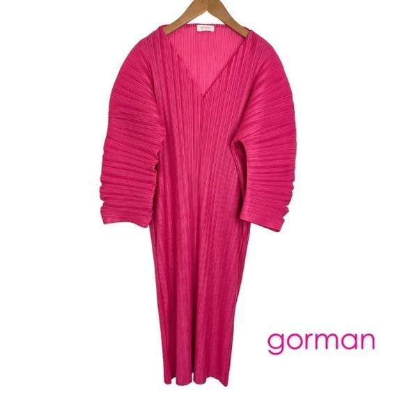 GORMAN Pleated Dress Hot Pink NEW s8 (Fits 8-16) - Picture 1 of 11